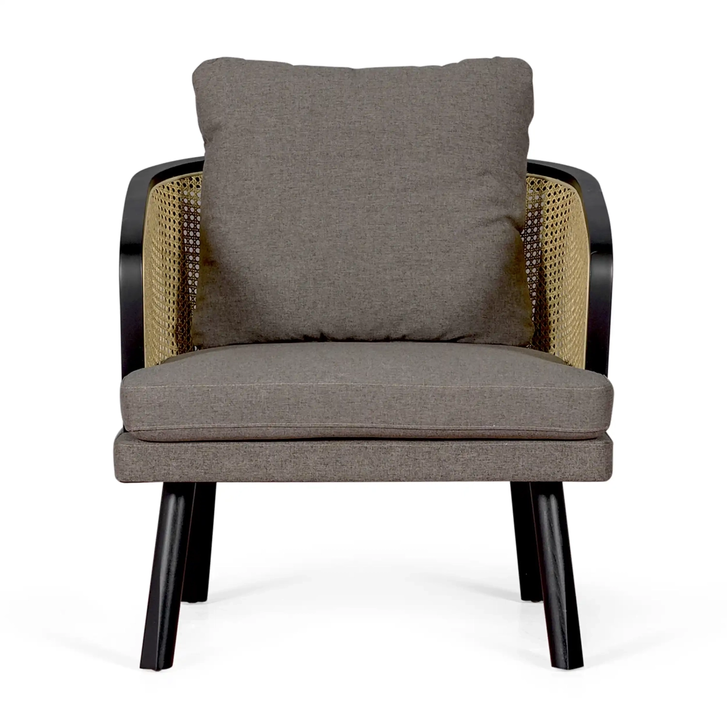 Leeds Natural Rattan Armchair mit Baumwollkissen : Vintage Style Skandinavisch