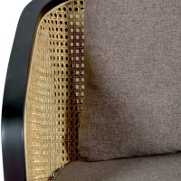 Fauteuil Leeds en rotin naturel avec coussin en coton : style vintage Scandinave