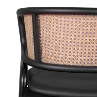 Sedia Morley in rattan naturale dal design retrò con cuscino in similpelle