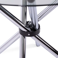 Mesa Redonda de Cristal 80 cm | Diseño Moderno para Cocina y Comedor