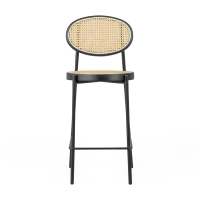 Sgabello Bar Preston Vintage in rattan naturale 65 cm - Mobilie Design