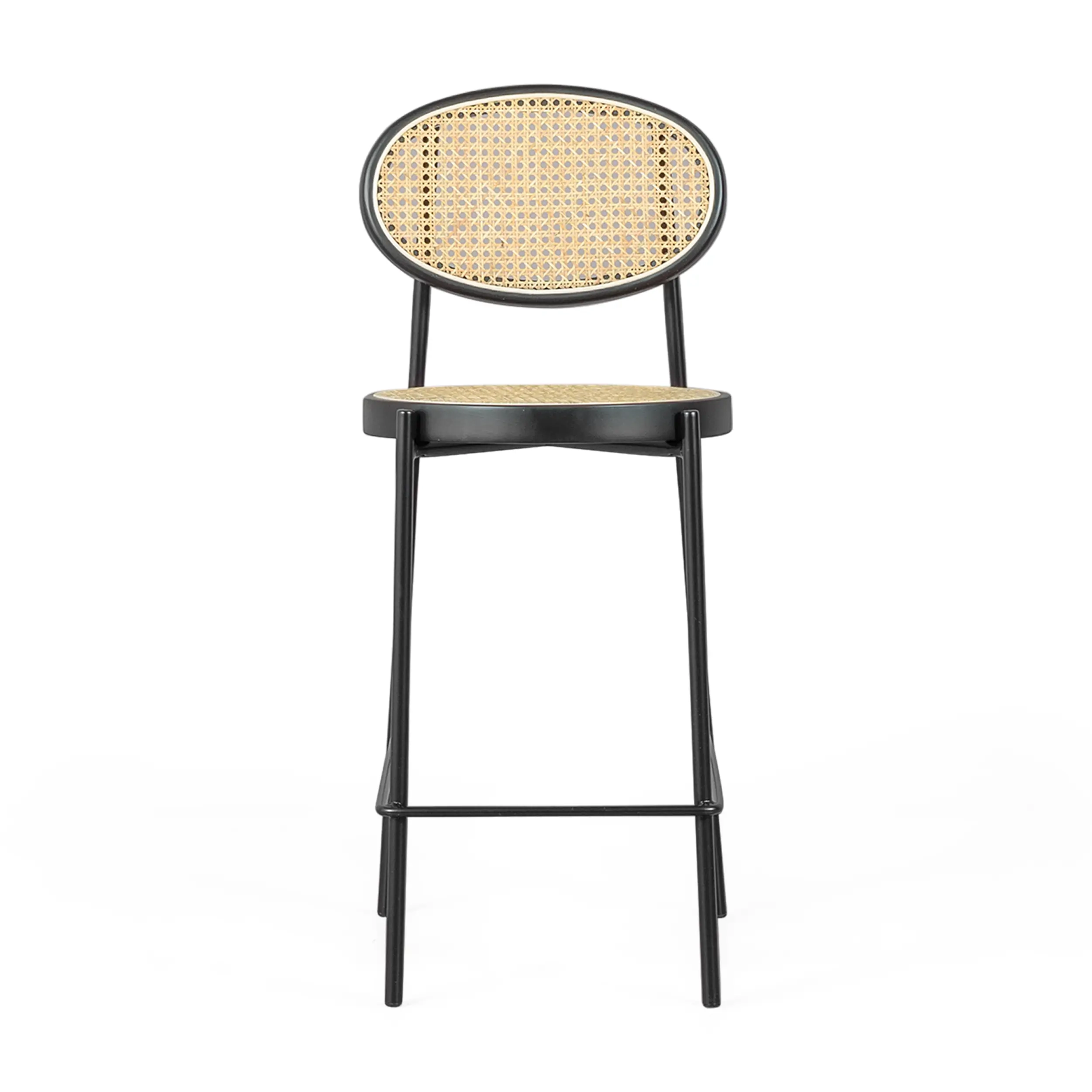 Sgabello Bar Preston Vintage in rattan naturale 65 cm - Mobilie Design