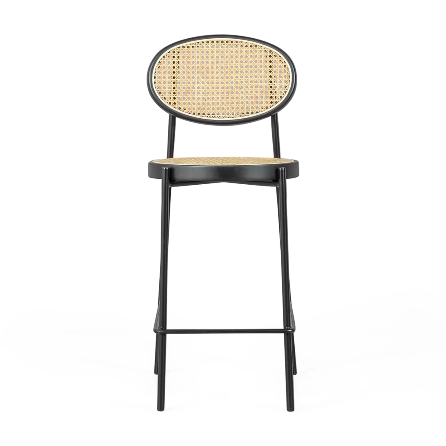 Tabouret Bar vintage Preston en rotin naturel 65 cm - Meubles Concept