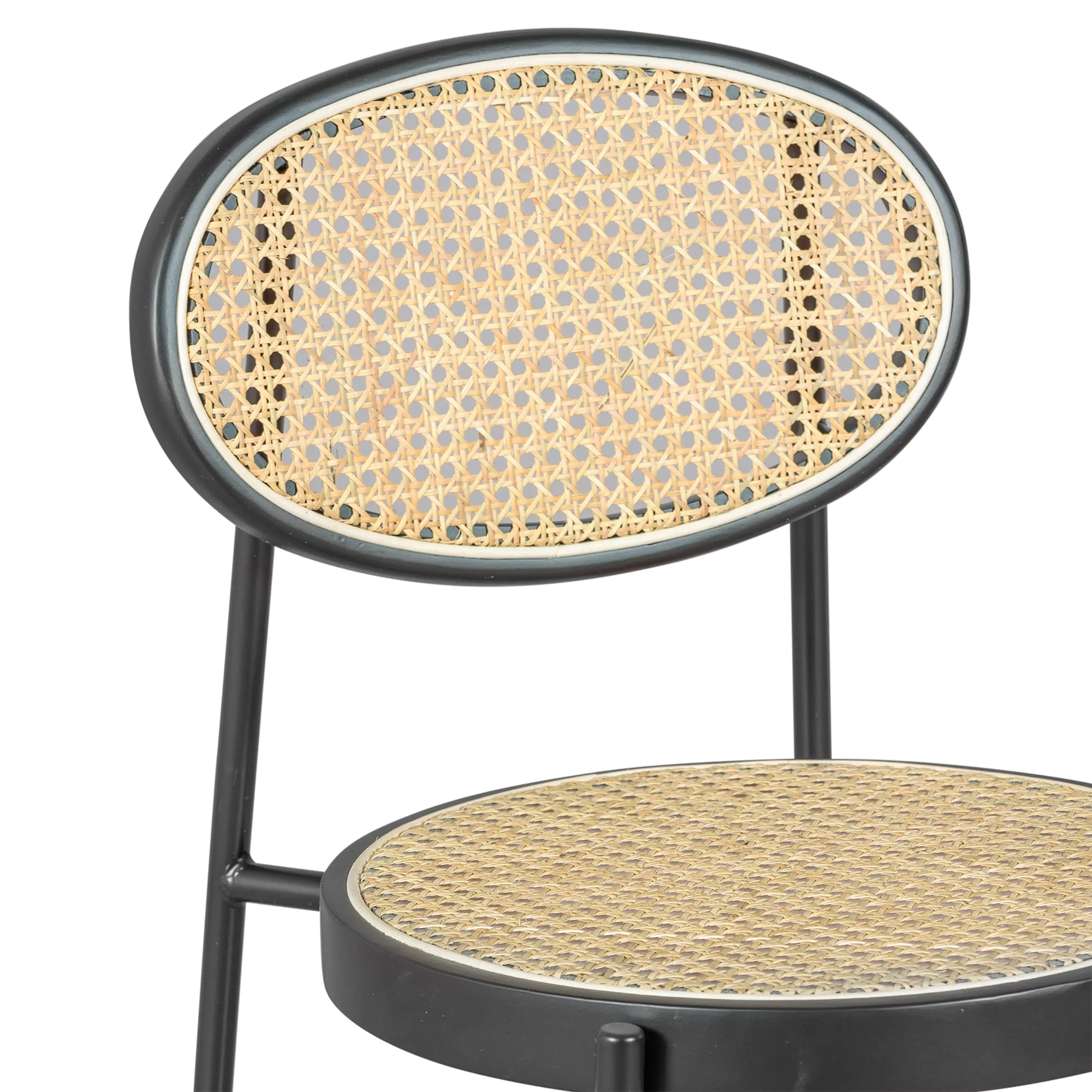 Sgabello Bar Preston Vintage in rattan naturale 65 cm - Mobilie Design