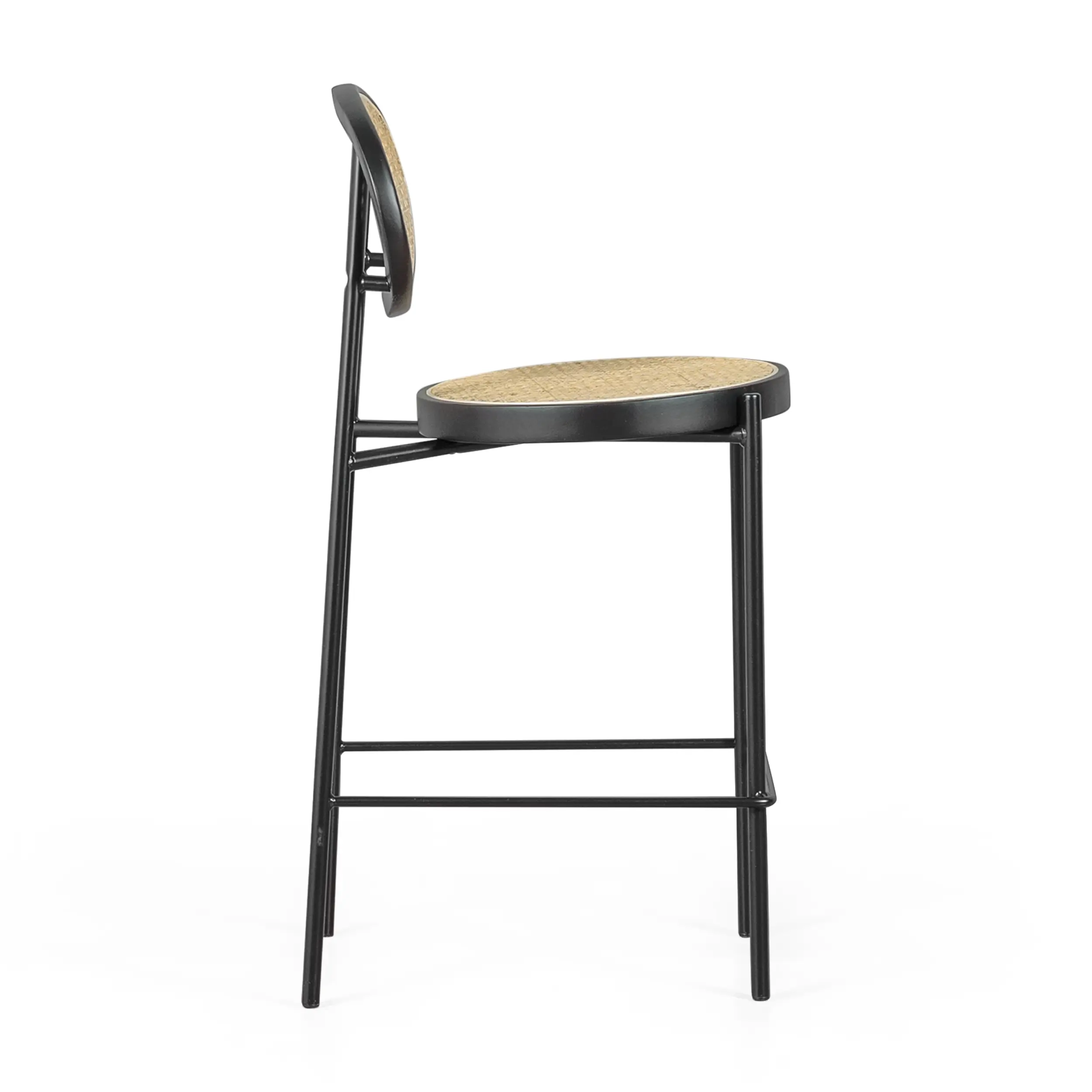 Sgabello Bar Preston Vintage in rattan naturale 65 cm - Mobilie Design