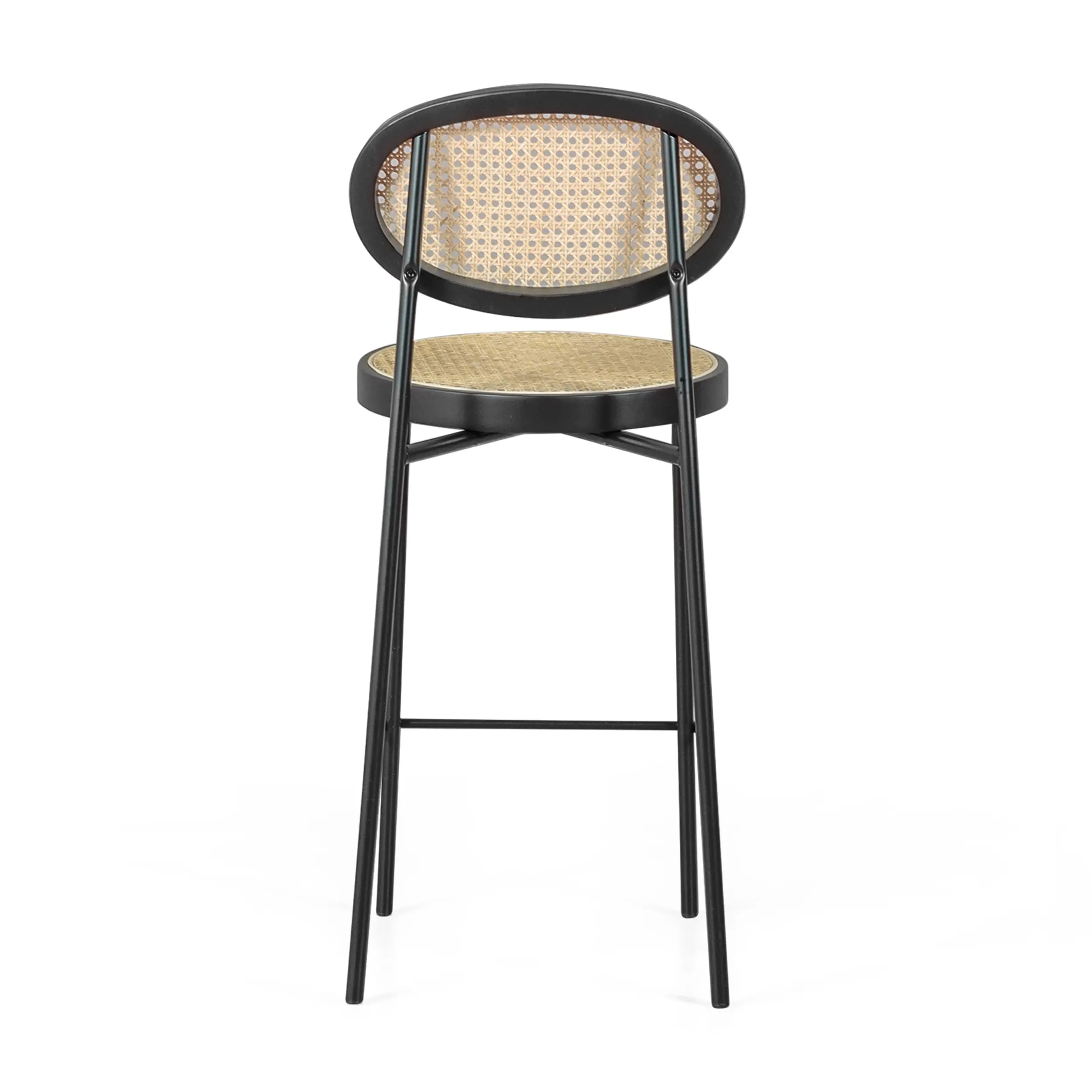 Sgabello Bar Preston Vintage in rattan naturale 65 cm - Mobilie Design