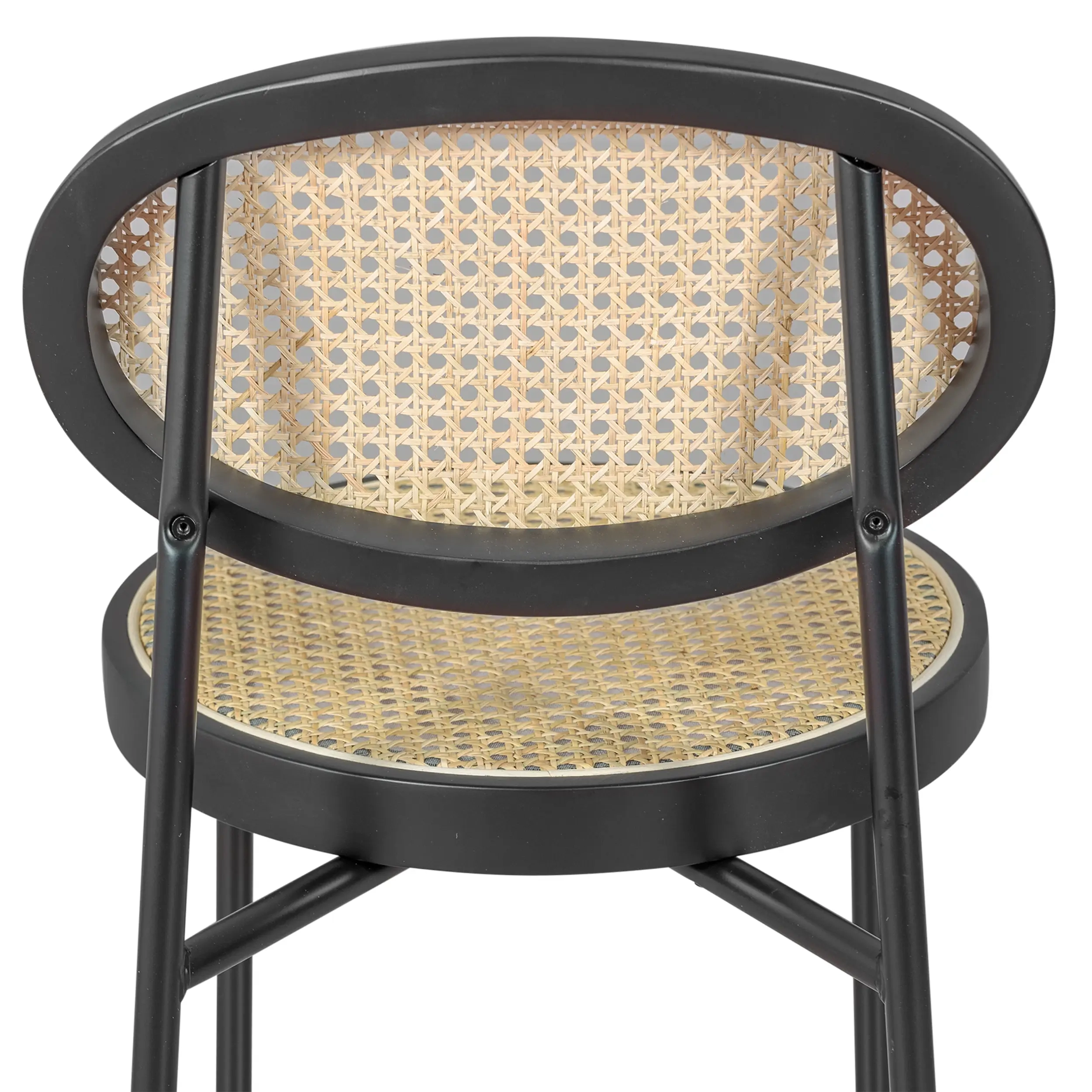 Sgabello Bar Preston Vintage in rattan naturale 65 cm - Mobilie Design
