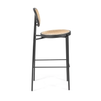 Barstol Vintage Preston 75 cm | Naturrotting och svart ram