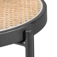 Sgabello Vintage Preston 75 cm | Rattan naturale e telaio nero