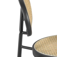 Stool Vintage Preston 75 cm | Natural Rattan and Black Structure