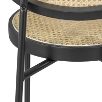 Sgabello Vintage Preston 75 cm | Rattan naturale e telaio nero