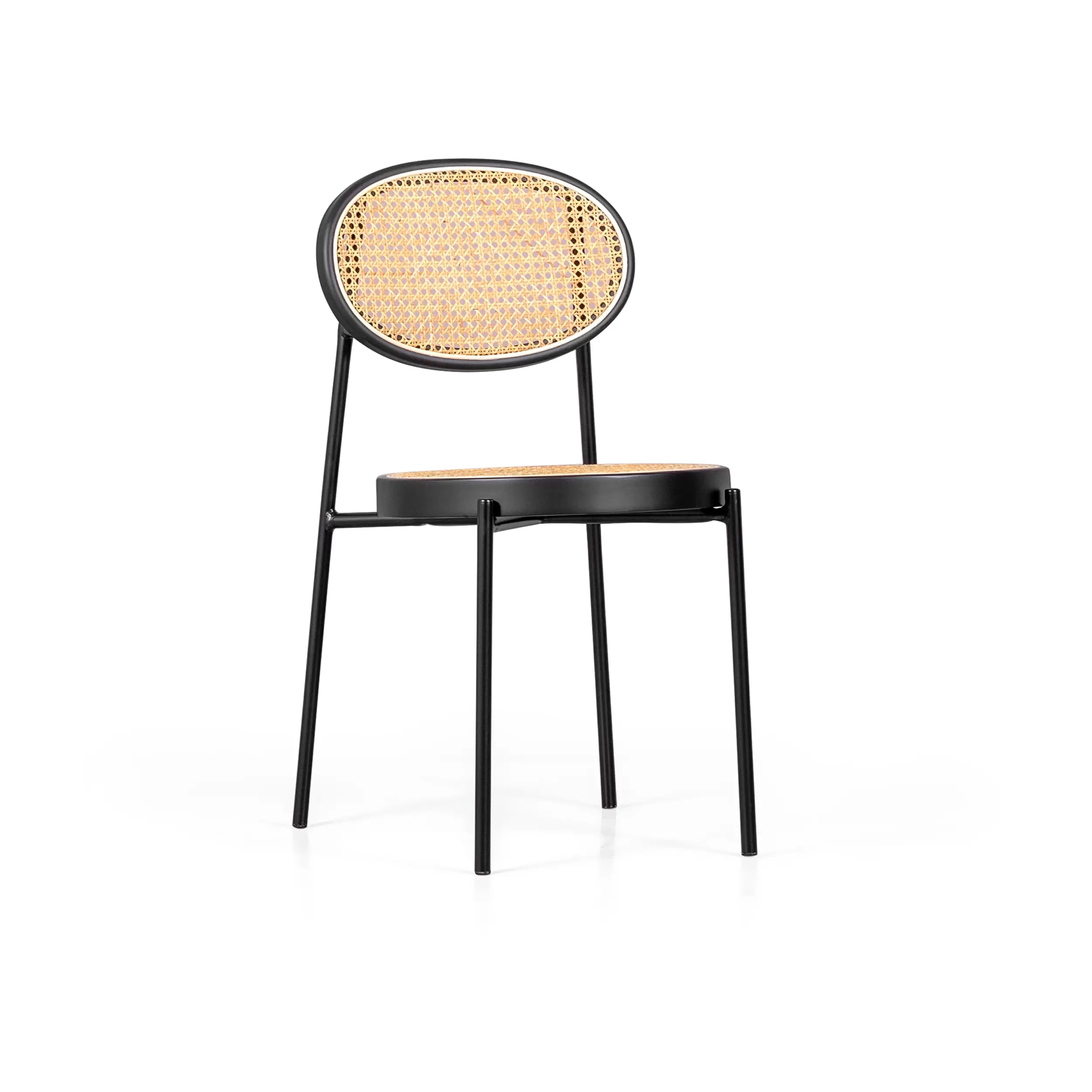 Confezione 4 Sedie Preston Rattan Naturale | Design Retro e Artigianale