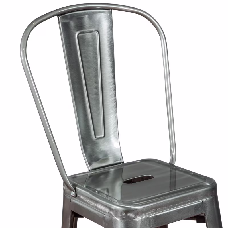 Tabouret Métallique avec dossier - Chaises et tabourets industriels