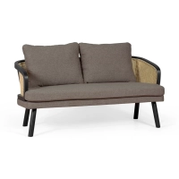 Loveseat 2 istuttava sohva Leeds luonnon rottinki | Vintage Style Skandinaavinen