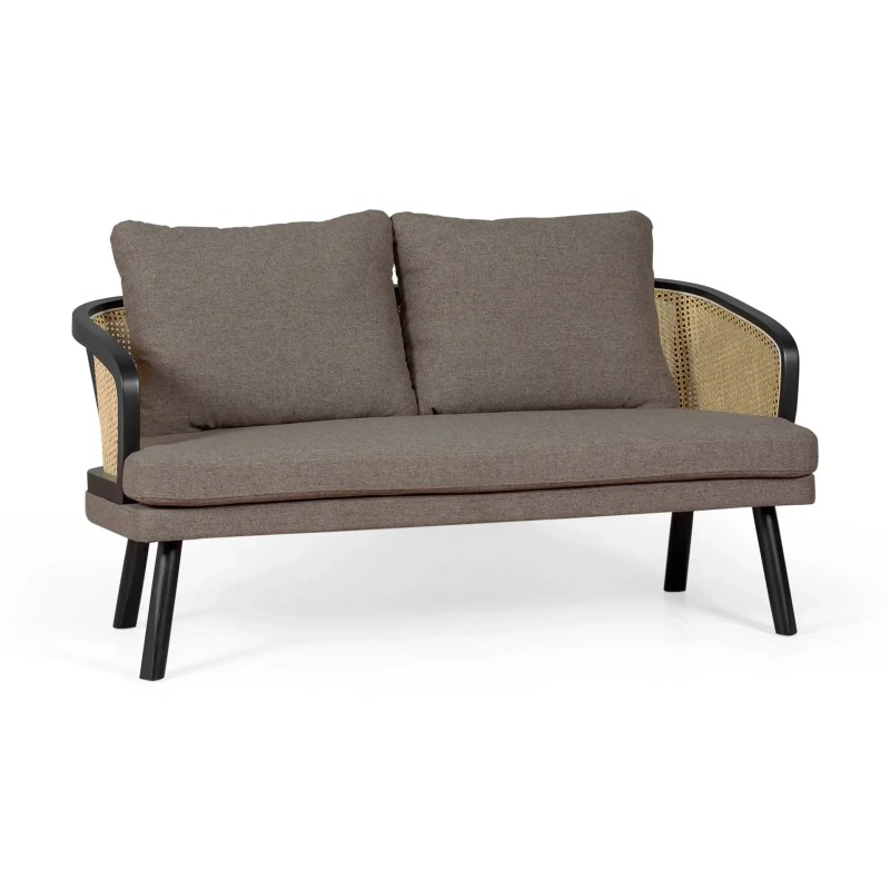 Loveseat 2 zitsbank Leeds in natuurlijk rotan | Vintage stijl Scandinavisch