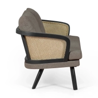 Divano a 2 posti Leeds in rattan naturale e stile vintage Scandinavo