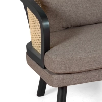 Divano a 2 posti Leeds in rattan naturale e stile vintage Scandinavo