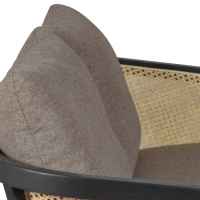 Divano a 2 posti Leeds in rattan naturale e stile vintage Scandinavo