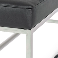 Designová lavice Praga z chromované oceli a koženky | Moderní styl
