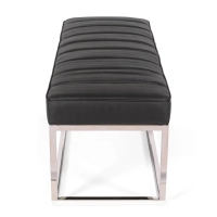 Panchina di design Praga in acciaio cromato e similpelle | Stile moderno