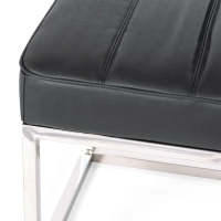 Panchina di design Praga in acciaio cromato e similpelle | Stile moderno