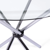 Mesa Redonda de Cristal 80 cm | Diseño Moderno para Cocina y Comedor