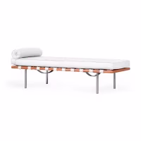 Replica daybed Barcelona Daybed in pelle bianca