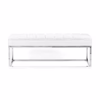 Panchina di design Praga in acciaio cromato e similpelle | Stile moderno
