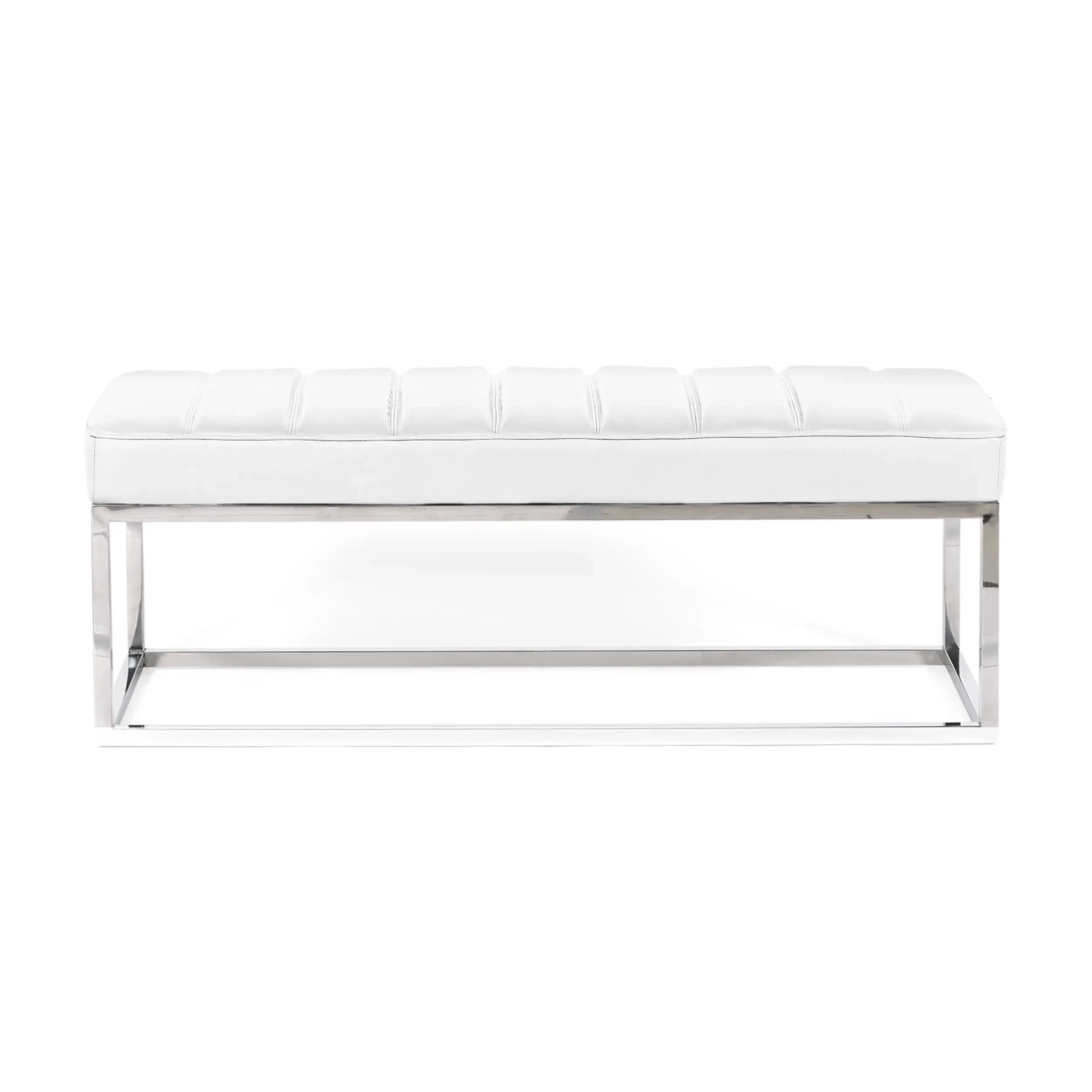 Praga Design Bank van Verchroomd Staal en Kunstleer | Moderne Stijl