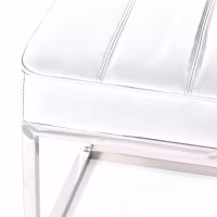 Panchina di design Praga in acciaio cromato e similpelle | Stile moderno