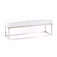 Panchina di design Praga in acciaio cromato e similpelle | Stile moderno