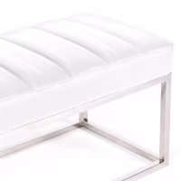 Panchina di design Praga in acciaio cromato e similpelle | Stile moderno