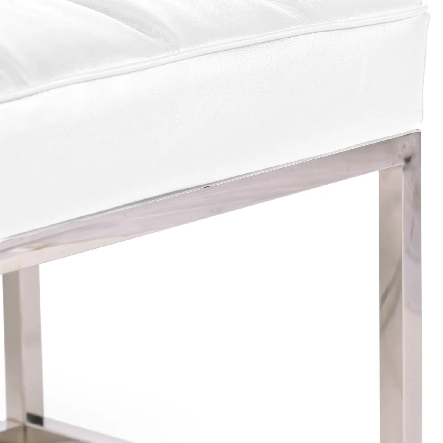 Panchina di design Praga in acciaio cromato e similpelle | Stile moderno