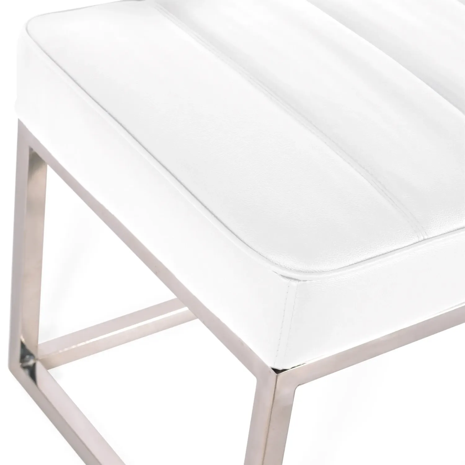 Panchina di design Praga in acciaio cromato e similpelle | Stile moderno