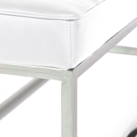 Praga designbänk i kromad stålplåt och konstläder | Modern stil