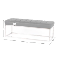 Praga designbänk i kromad stålplåt och konstläder | Modern stil
