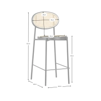 Sgabello Bar Preston Vintage in rattan naturale 65 cm - Mobilie Design