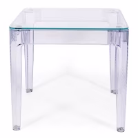 Tavolo da pranzo quadrato Ghost da 80 cm: design trasparente e moderno