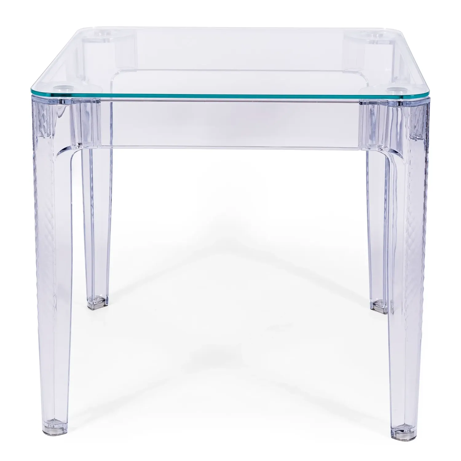 Tavolo da pranzo quadrato Ghost da 80 cm: design trasparente e moderno