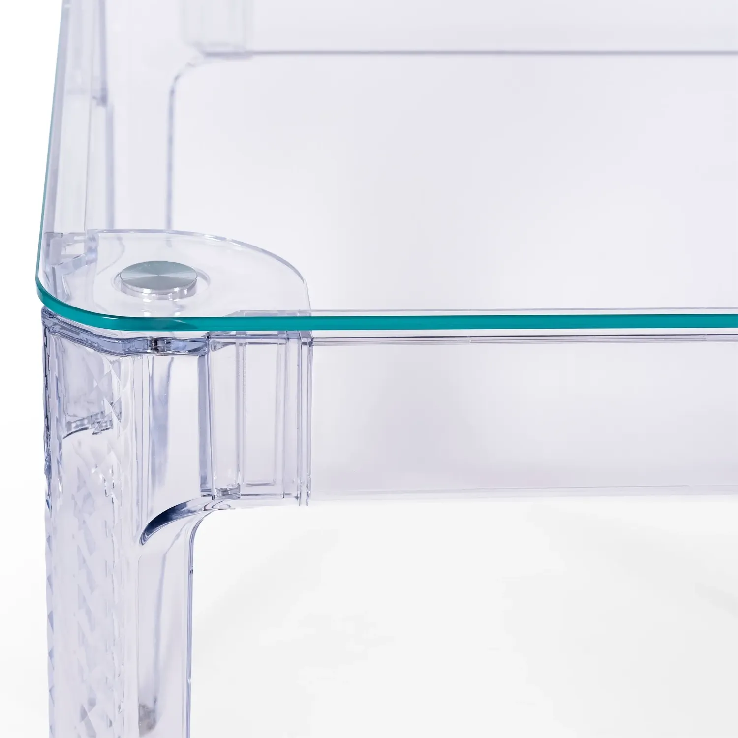 Tavolo da pranzo quadrato Ghost da 80 cm: design trasparente e moderno