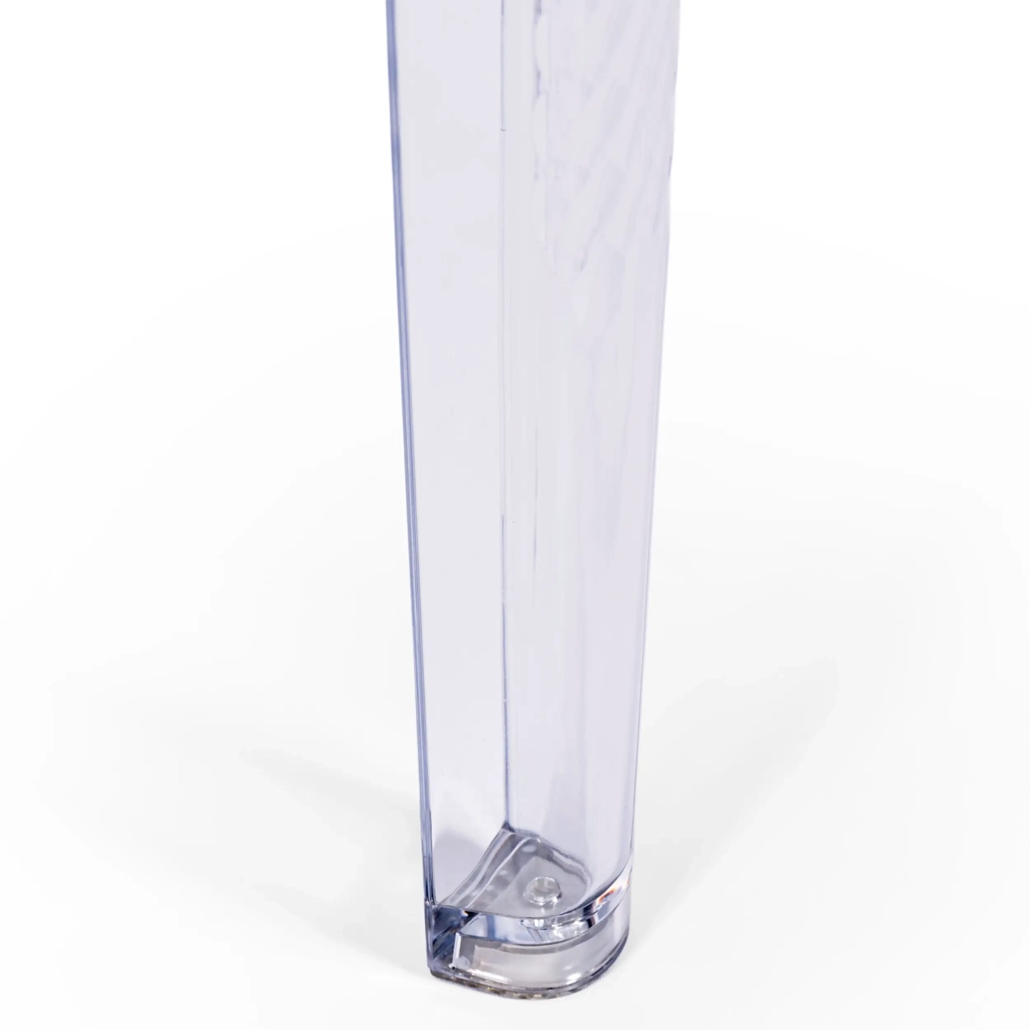 Kwadratowy stół jadalniany Ghost 80 cm: przezroczysty, nowoczesny design