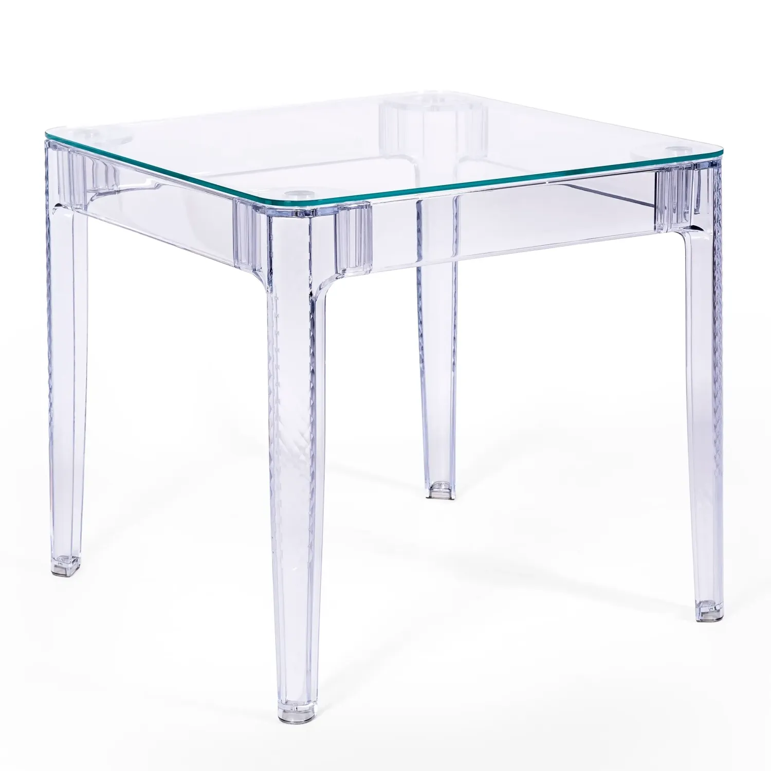 Tavolo da pranzo quadrato Ghost da 80 cm: design trasparente e moderno