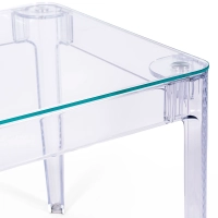 Čtvercový jídelní stůl Ghost 80 cm : transparentní moderní design
