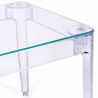 Tavolo da pranzo quadrato Ghost da 80 cm: design trasparente e moderno