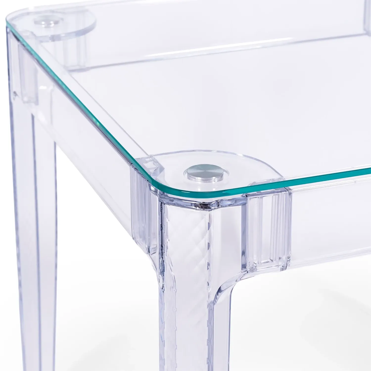 Tavolo da pranzo quadrato Ghost da 80 cm: design trasparente e moderno