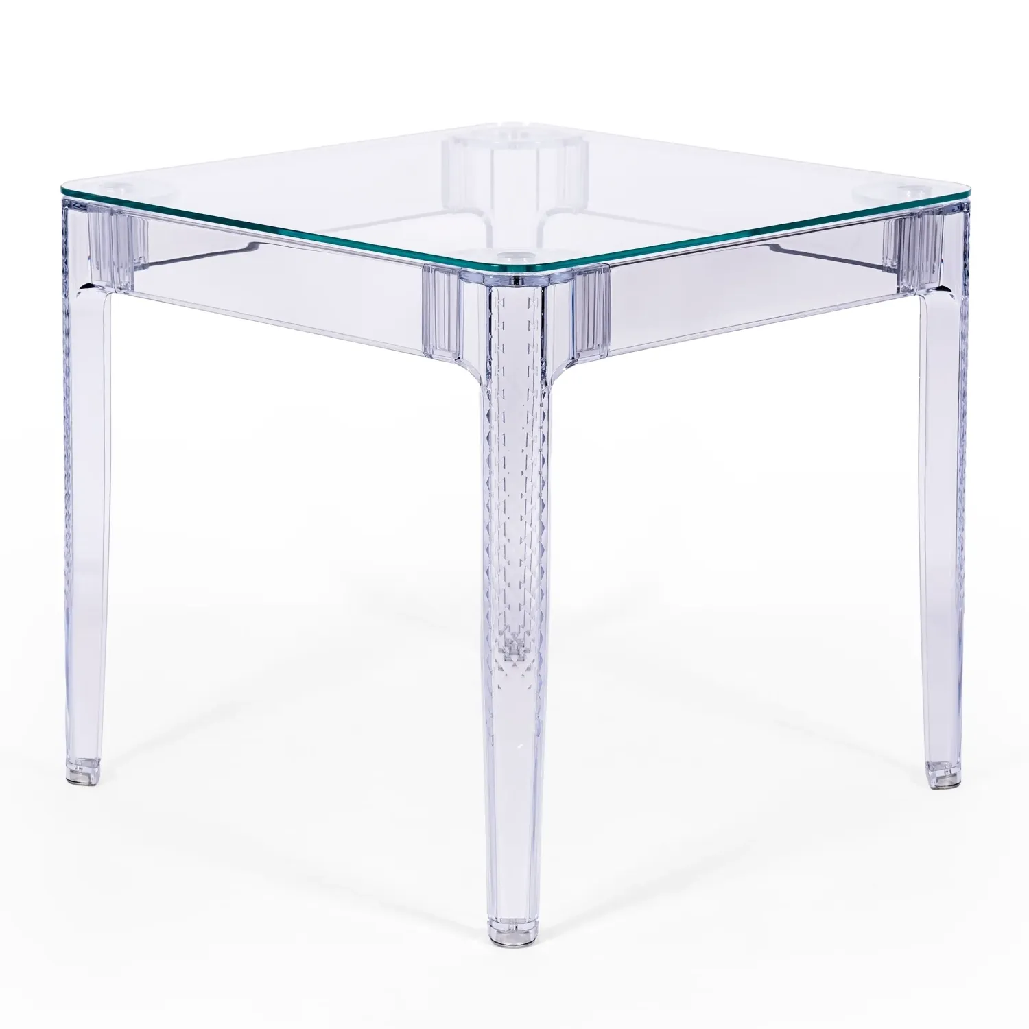 Tavolo da pranzo quadrato Ghost da 80 cm: design trasparente e moderno