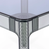 Čtvercový jídelní stůl Ghost 80 cm : transparentní moderní design