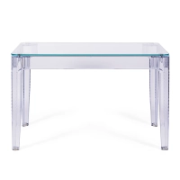 Ghost Rechthoekige Eettafel 120x80 cm | Transparant en Modern Ontwerp