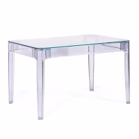 Ghost Rechteckiger Esstisch 120x80 cm | Transparentes und modernes Design