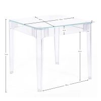 Ghost Square Table 60x60 cm | Transparent et design minimaliste